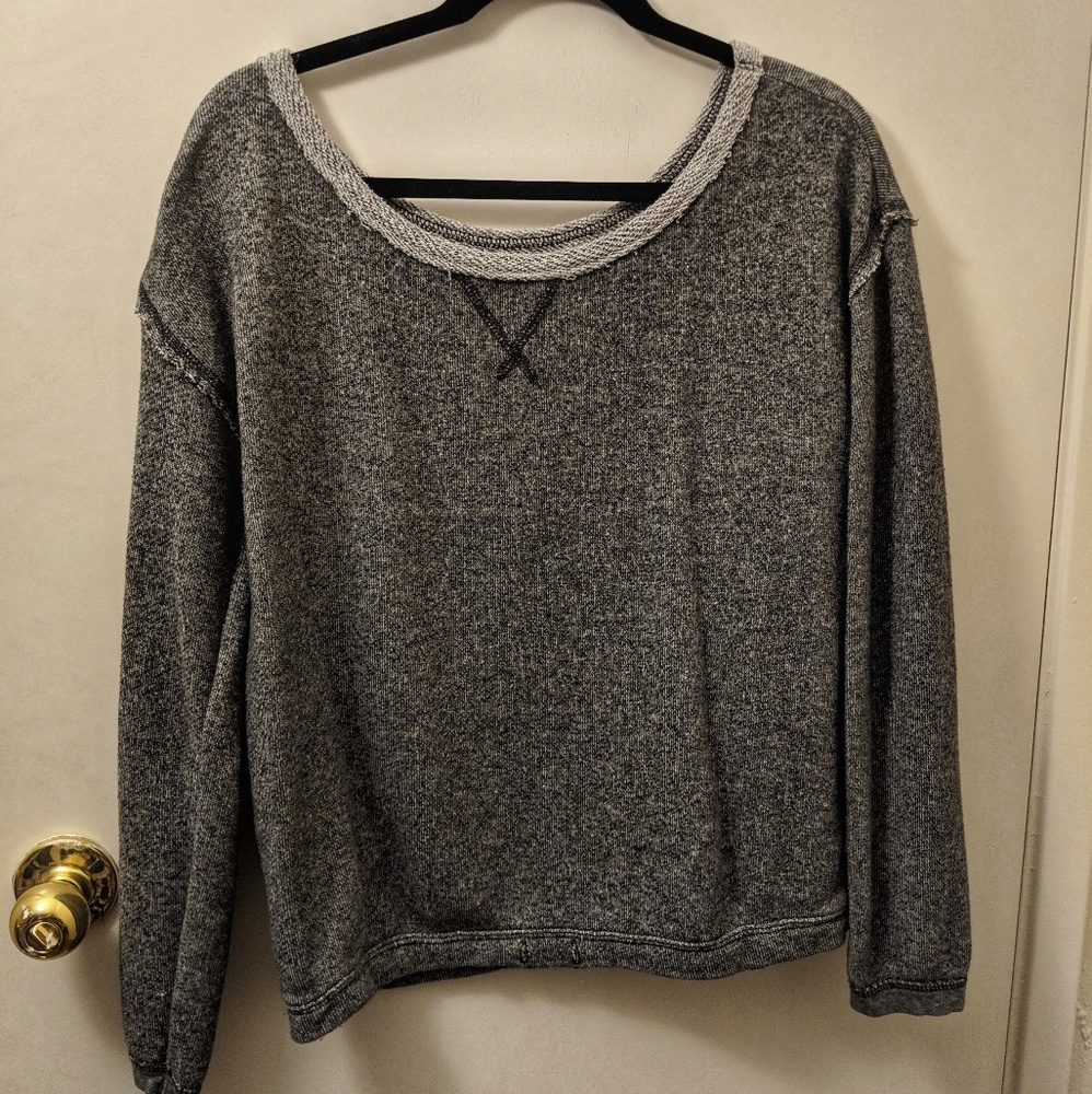Dark grey Aerie scoop neck sweater